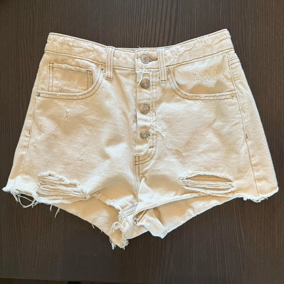Wild Fable | High Rise Cutoff Denim Shorts | Cream (2) - Picture 1 of 3